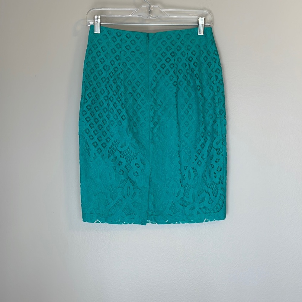 5/$25 LOFT Teal Lace Skirt | Classy Business Office Professional
